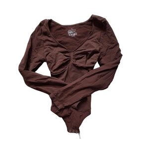 Brown Long Sleeve Women's Top